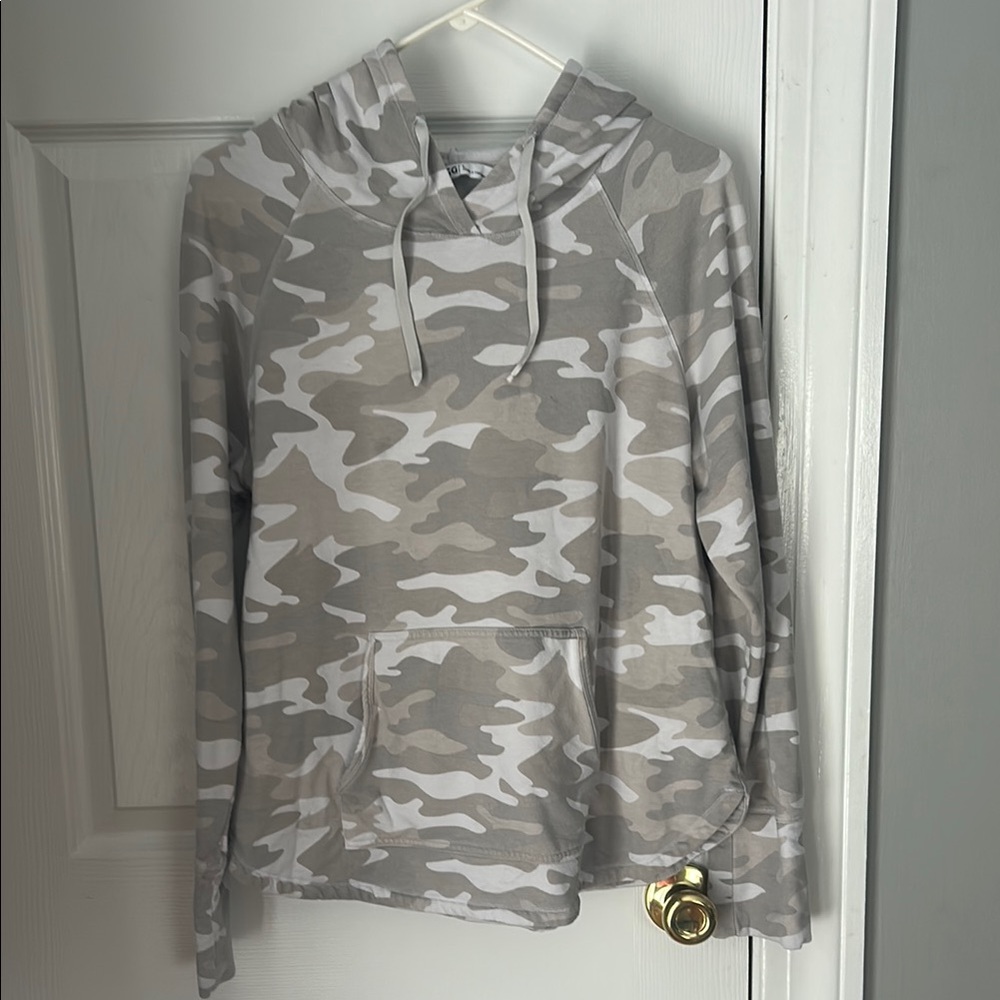 Gray and White Camo Hoodie